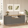 Hanah Home Consola FR15-AA Pino Atlántico y Antracita, Tablero de Partículas Recubierto de Melamina, 180x75x44.5cm